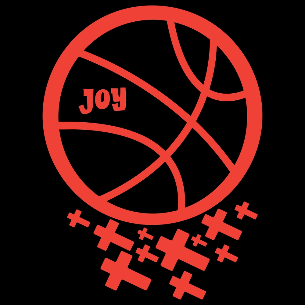 Joy Joy Black and Red Basketball Tee